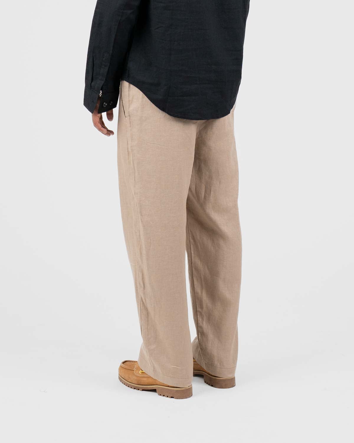 Baggy 100% hørbukser Mokka | Skagen - clothing.dk